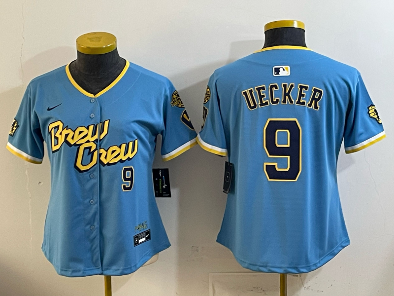 women 2026 Milwaukee Brewers #9 Uecker blue Game Nike MLB Jersey 0414002->women mlb jersey->Women Jersey